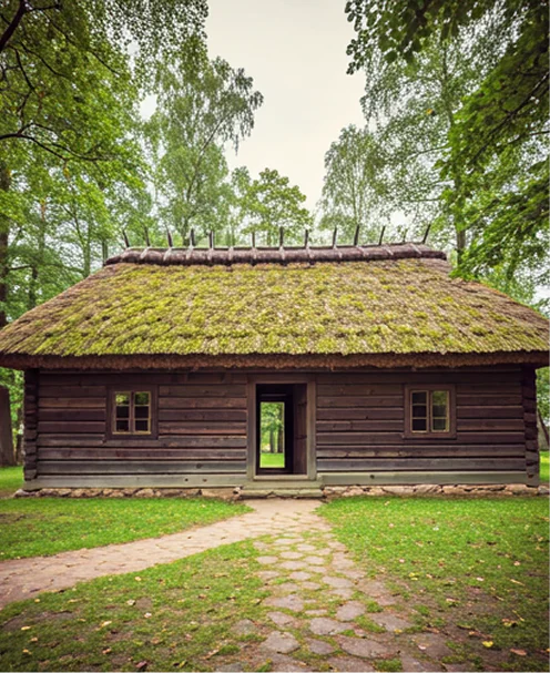 Vēsturiska koka māja pie Misas upes